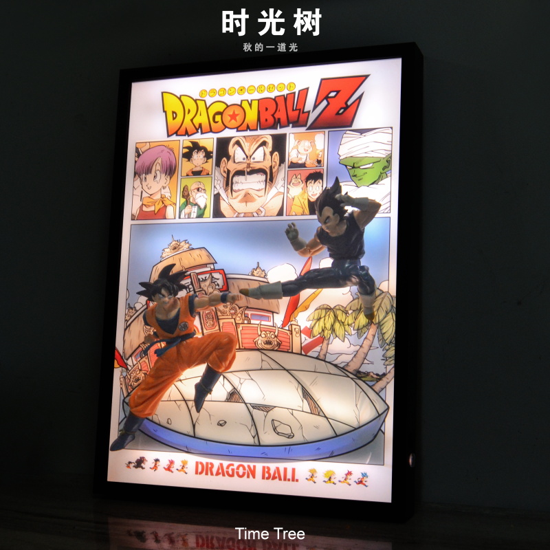 Time tree Studio – Dragon Ball Son Goku & Vegeta rushing out of anime 3D stereoscopic painting decorative ornaments