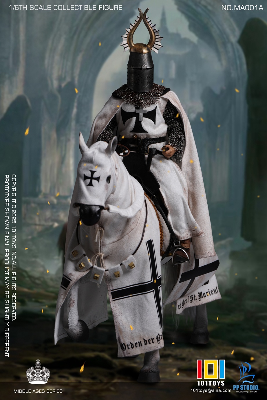 101TOYS & PP STUDIO – 1/6 Medieval Teutonic Commander Teutonic Knights Middle Ages Teutonic Grand Commandant MA001A MA001B MA001C MA001D MA002 (Licensed)