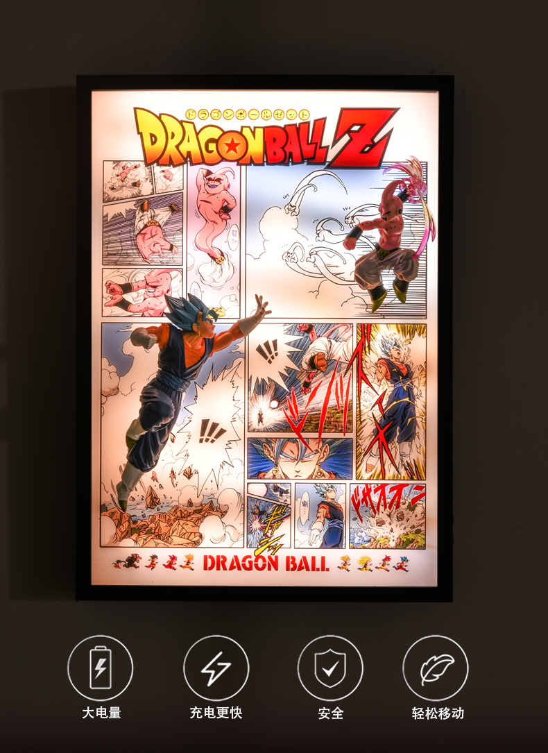 Time tree Studio – Dragon Ball Vegeta & Buu rushing out of the anime 3D stereoscopic light painting