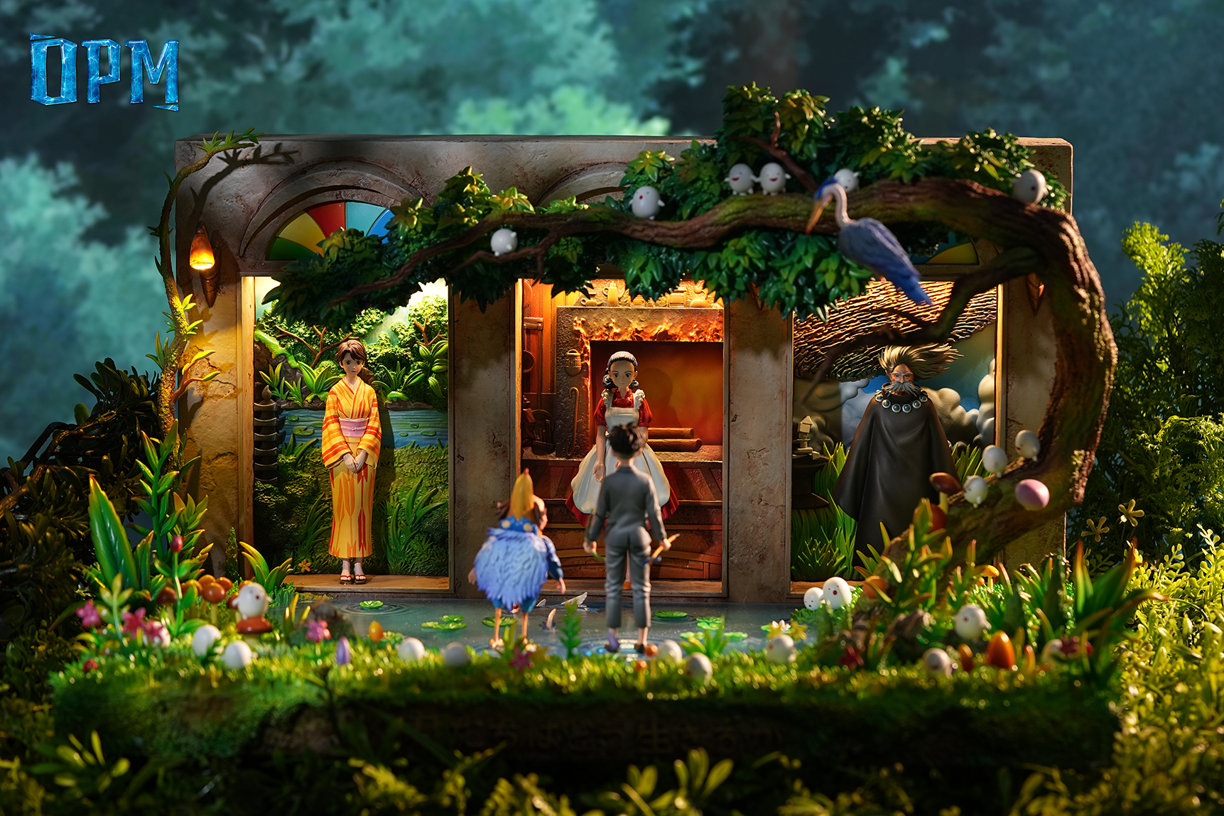 OPM Studio – The Boy and the Heron Hayao Miyazaki Desktop Series 008 Mahito Maki & Natsuko & Himi & Great Uncle