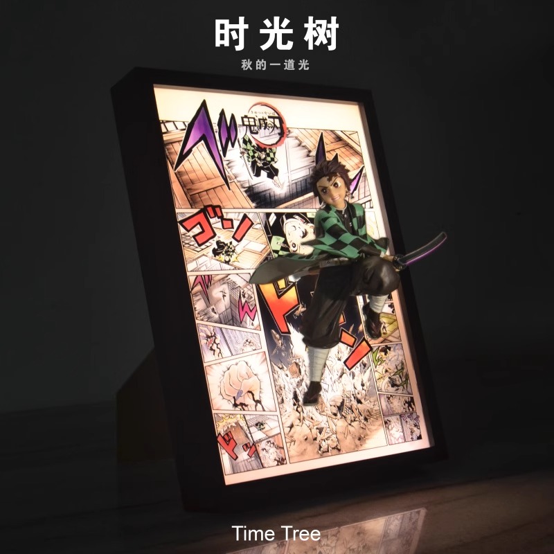 Time tree Studio – Demon Slayer Tanjiro Breakthrough Anime 3D LED Light-Up Wall Art Display