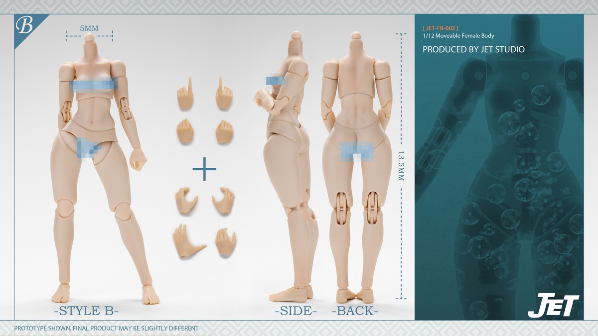 JET STUDIO – 1/12 ACTION FEMALE BODY JET-FB-001 JET-FB-002 (Licensed)