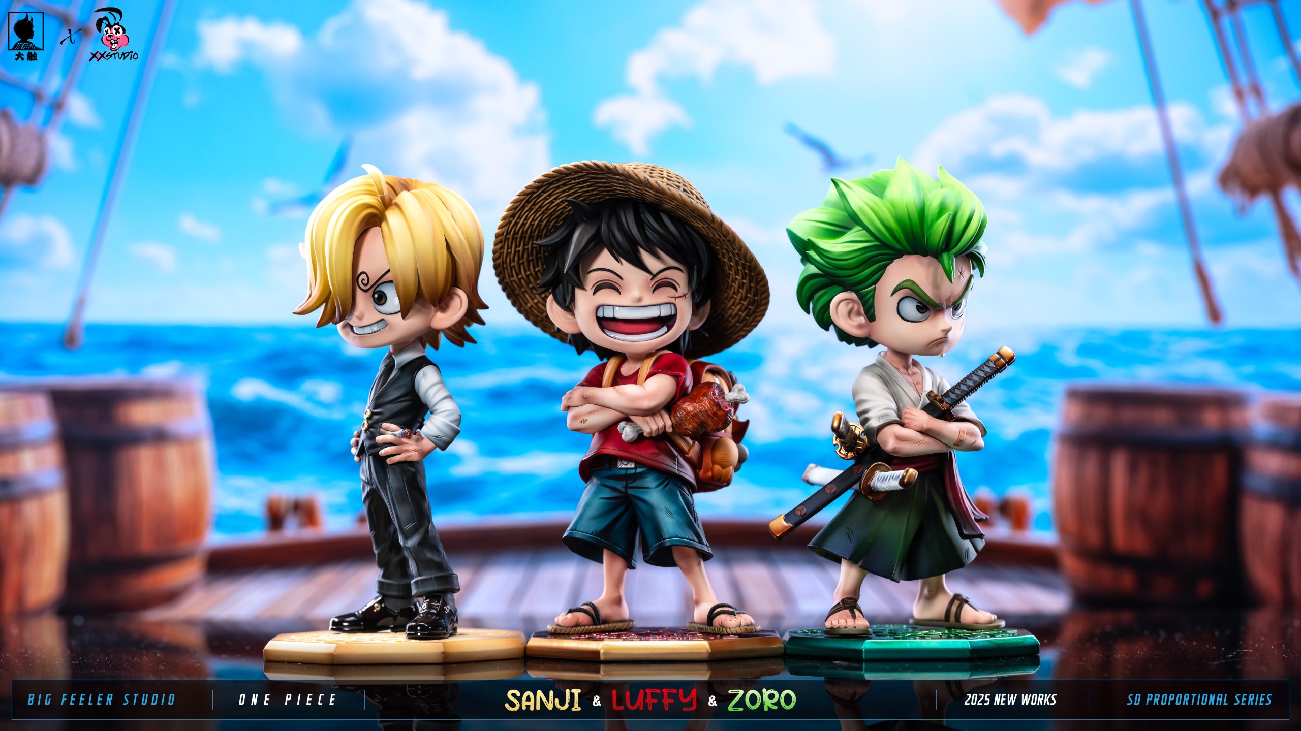 Big Feeler Studio & XOX Studio – One Piece Q version The Three Strongest Luffy & Zoro & Sanji