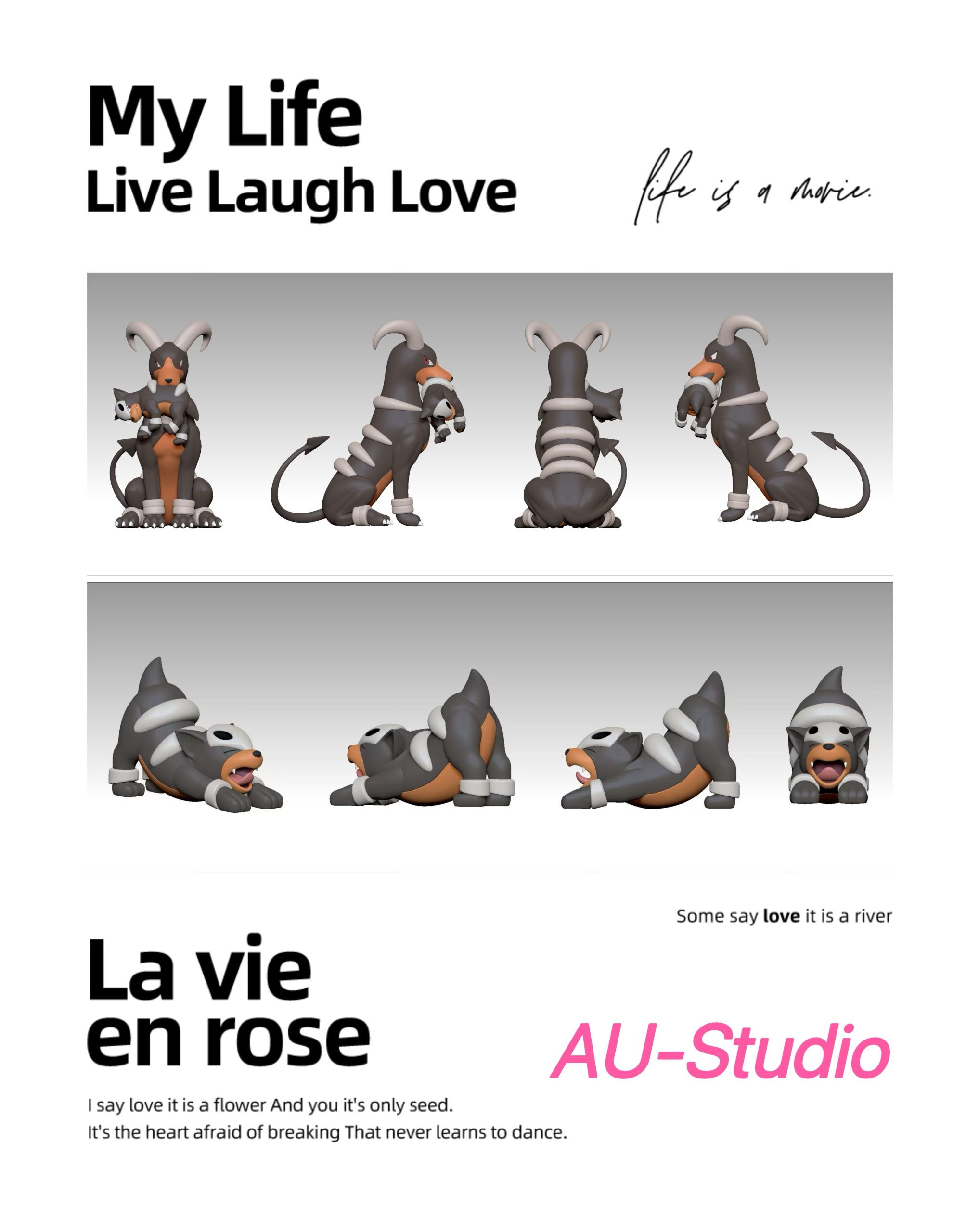 AU Studio – Pokémon Dog Illustration Series Houndoom & Smeargle & Fidough