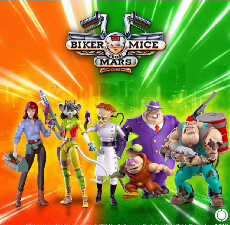 NACELLE Studio – Biker Mice from Mars Carbine & Charley & Limburger & Dr. Karbunkle & Greasepit Action Figures (Licensed)