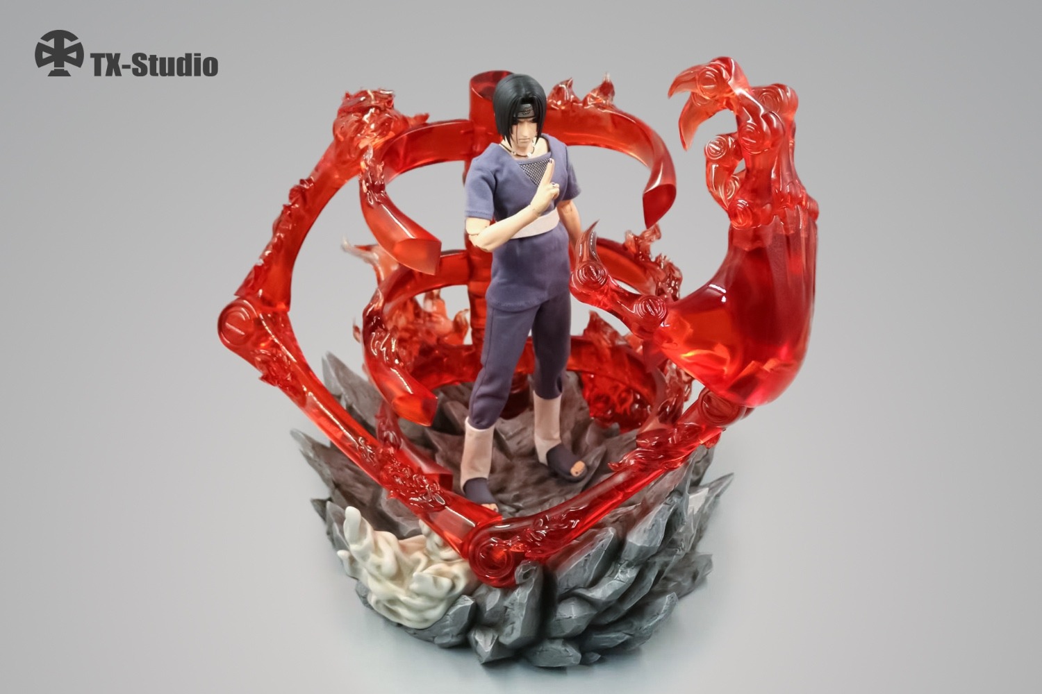 TX Studio – Naruto Shippuden 1/6 Uchiha Madara & Uchiha Itachi Susanoo Skeleton Effect Transparent Display Stand XZDT-A Blue & XZDT-B Red