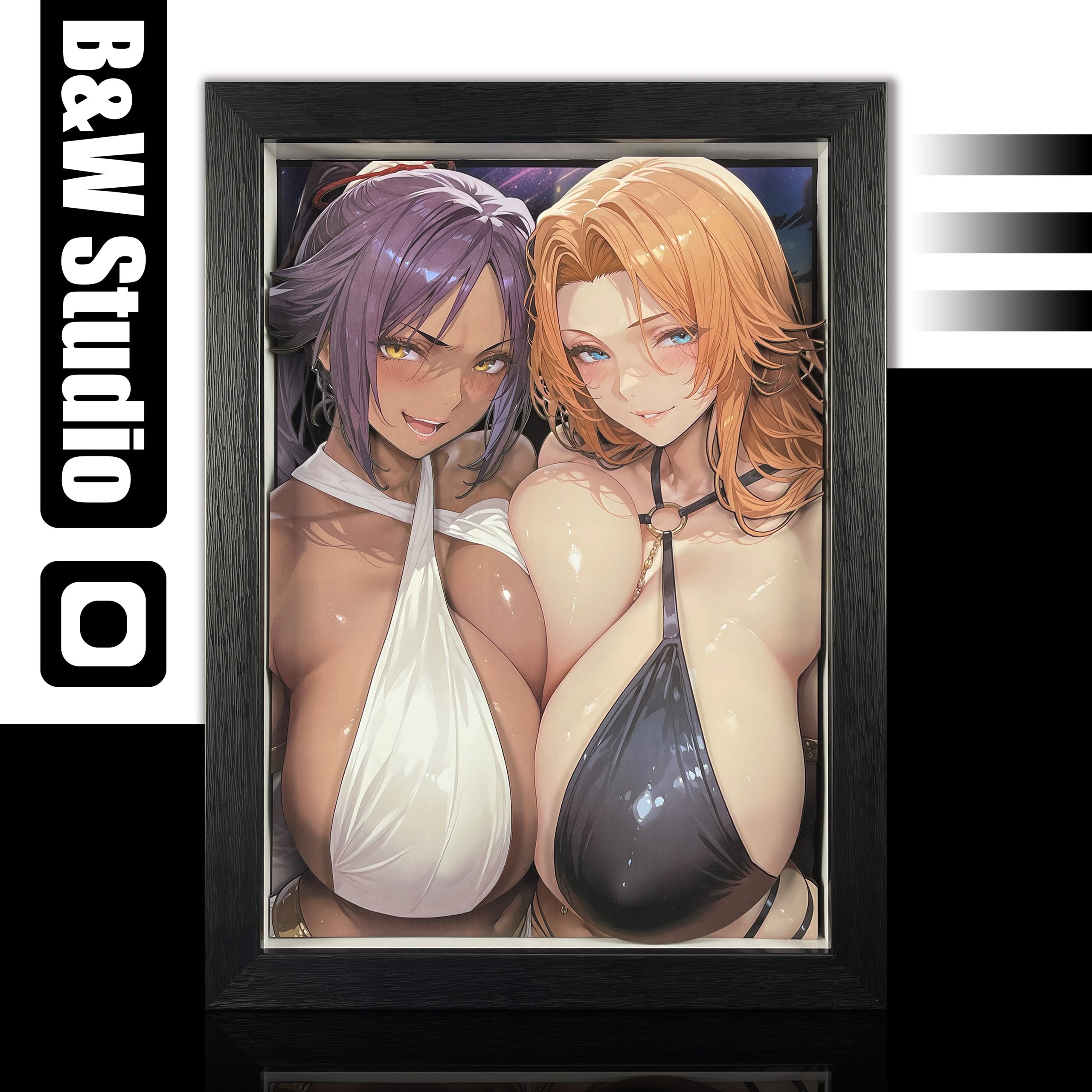 B&W Studio – BLEACH Shihouin Yoruichi & Matsumoto Rangiku 3D Decorative Painting