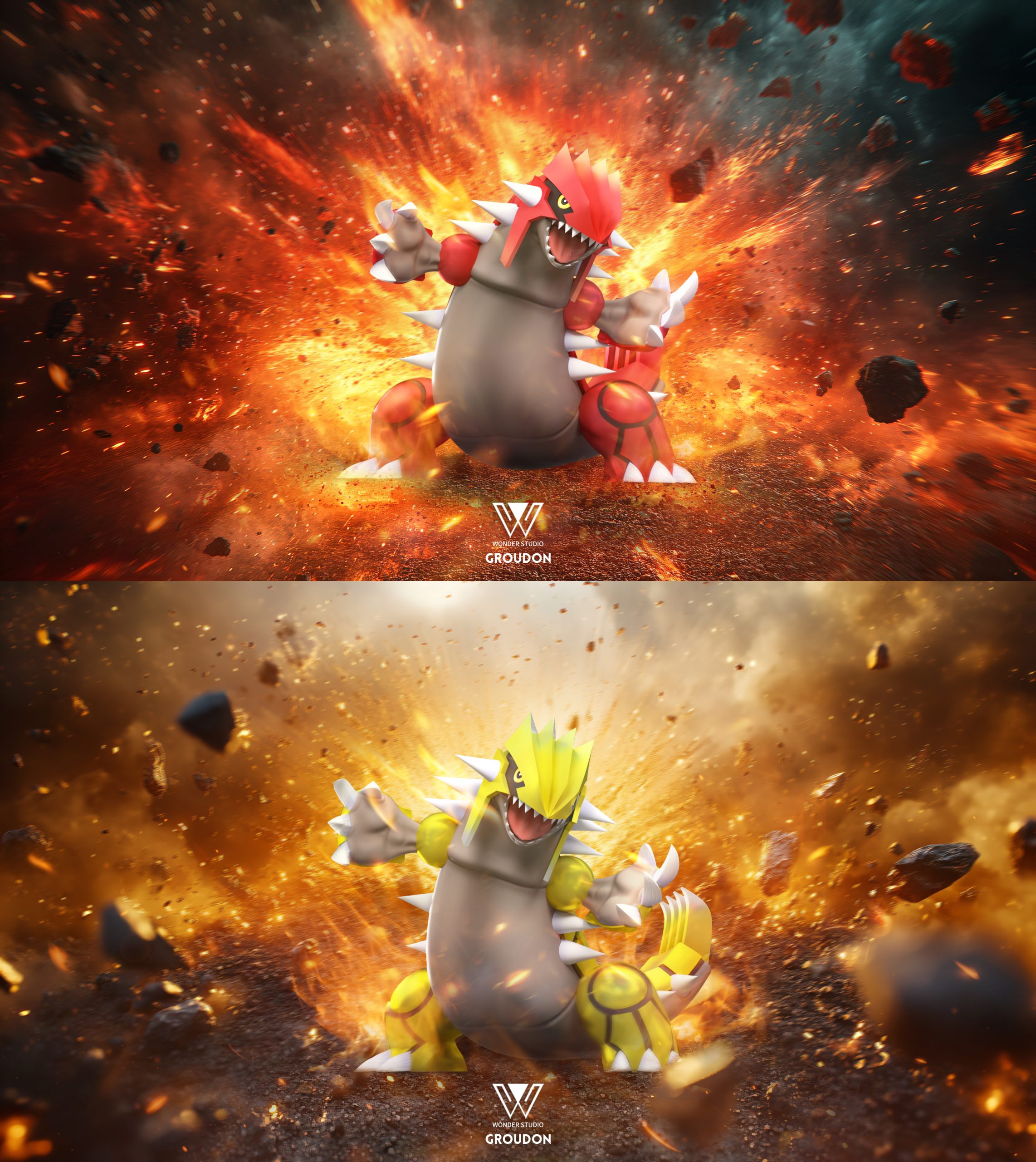 Wonder Studio – Pokémon Hoenn Region Three Gods Groudon & Kyogre & Rayquaza