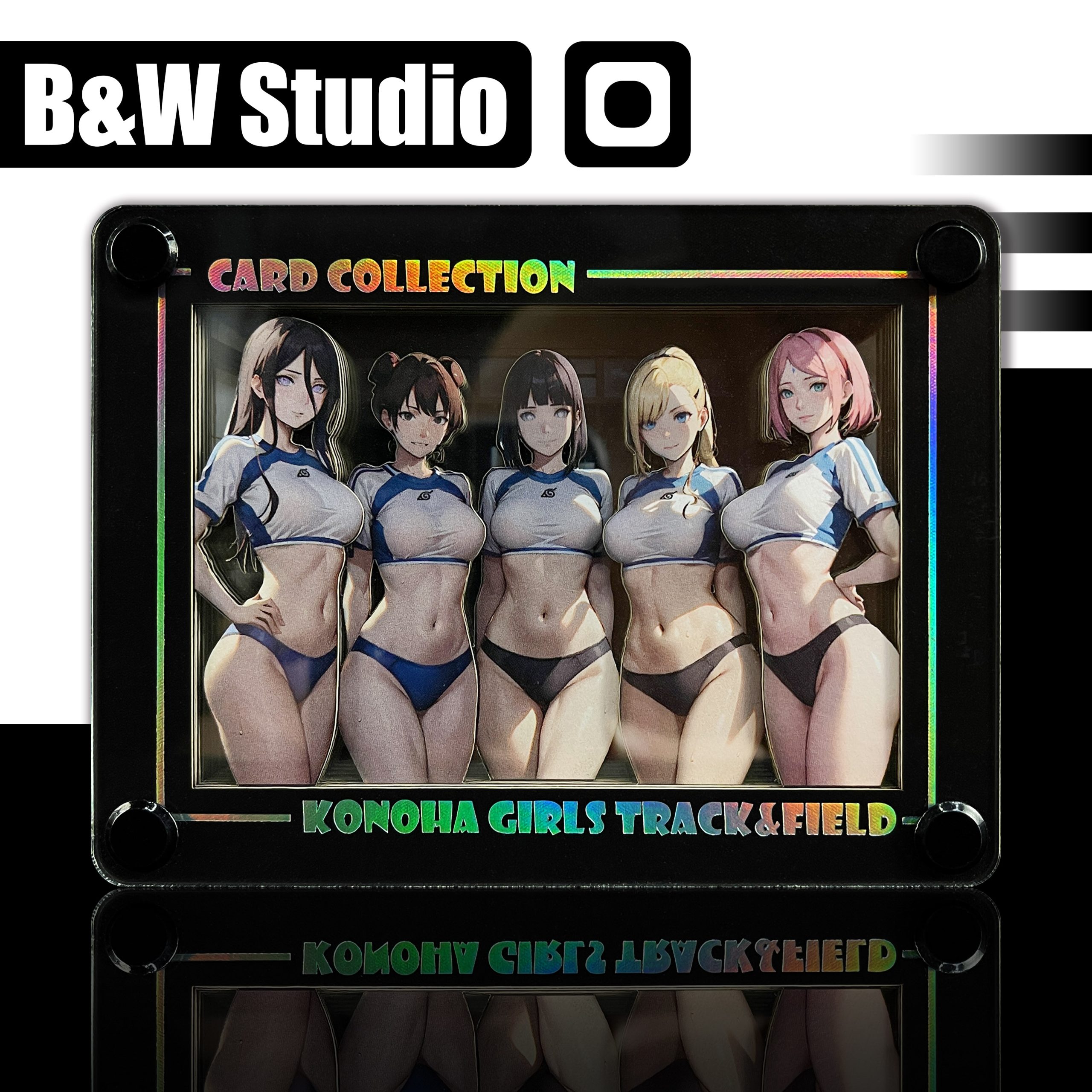 B&W Studio – Naruto Konoha Women’s Track and Field Team Desktop Decorative Card Brick