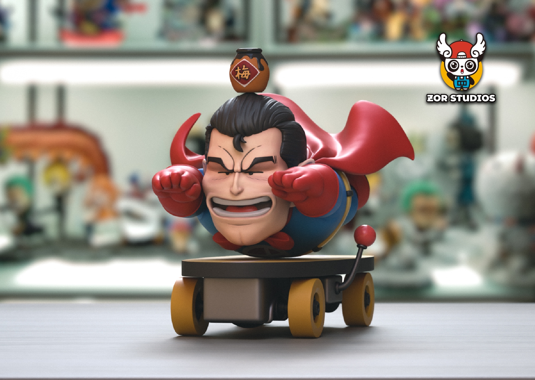 ZOR Studio – Dr. Slump Penguin Village Family Portrait Series #9 Sour Plum Superman