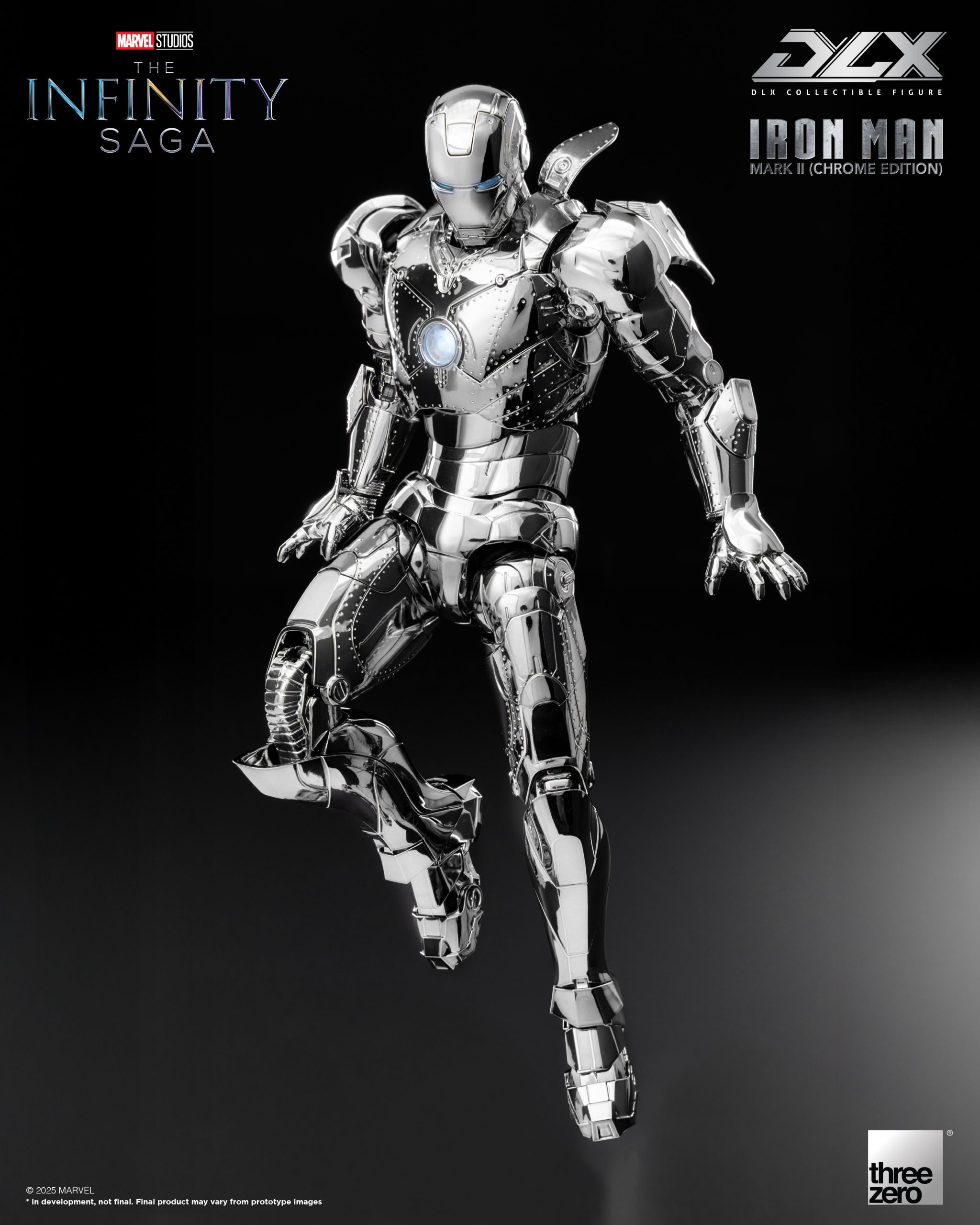 Threezero – Marvel Studios: The Infinity Saga DLX Iron Man Mark 2 Chrome Edition 3Z09240C0 (Licensed)