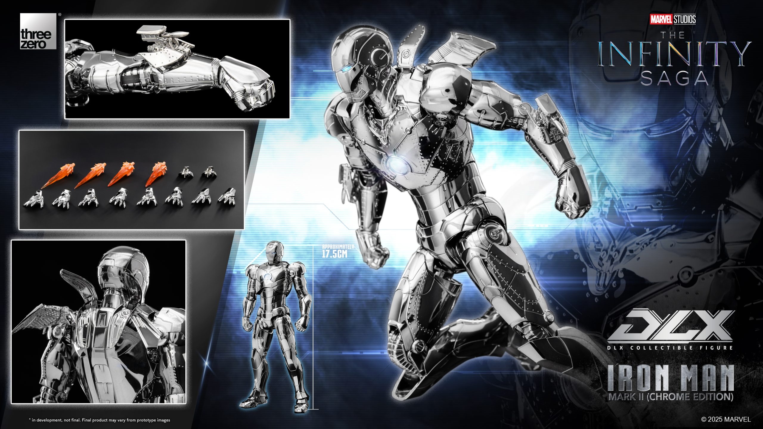 Threezero – Marvel Studios: The Infinity Saga DLX Iron Man Mark 2 Chrome Edition 3Z09240C0 (Licensed)