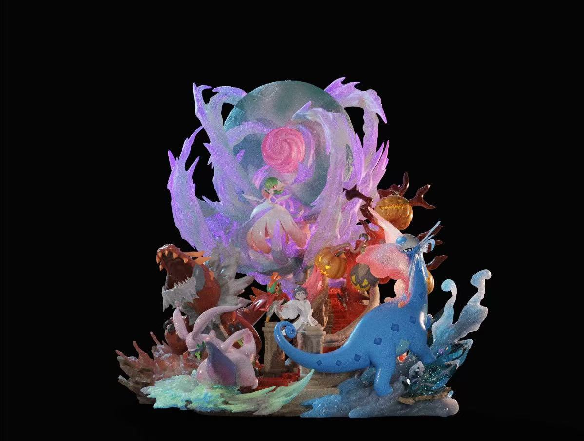 Sugar Cube Studio – Pokémon Champion Diantha Team Gardevoir & Aurorus & Tyrantrum & Gourgeist & Goodra