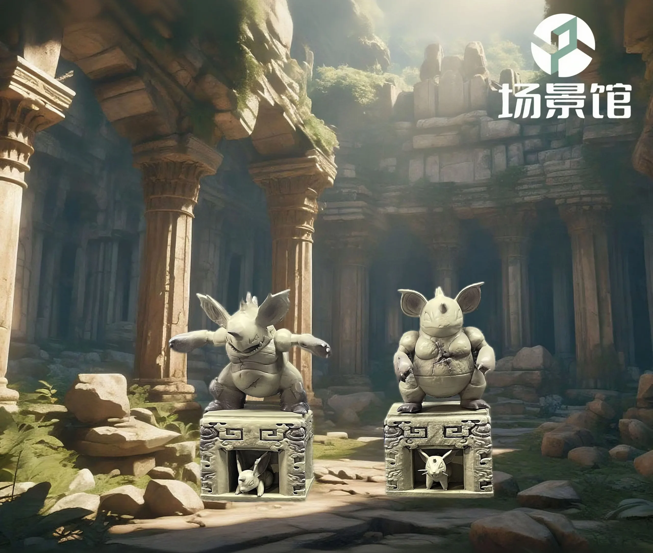 SP Chang Jing Guan Studio – Pokémon Statue Ruins Series #1 Nidoking & Nidoqueen