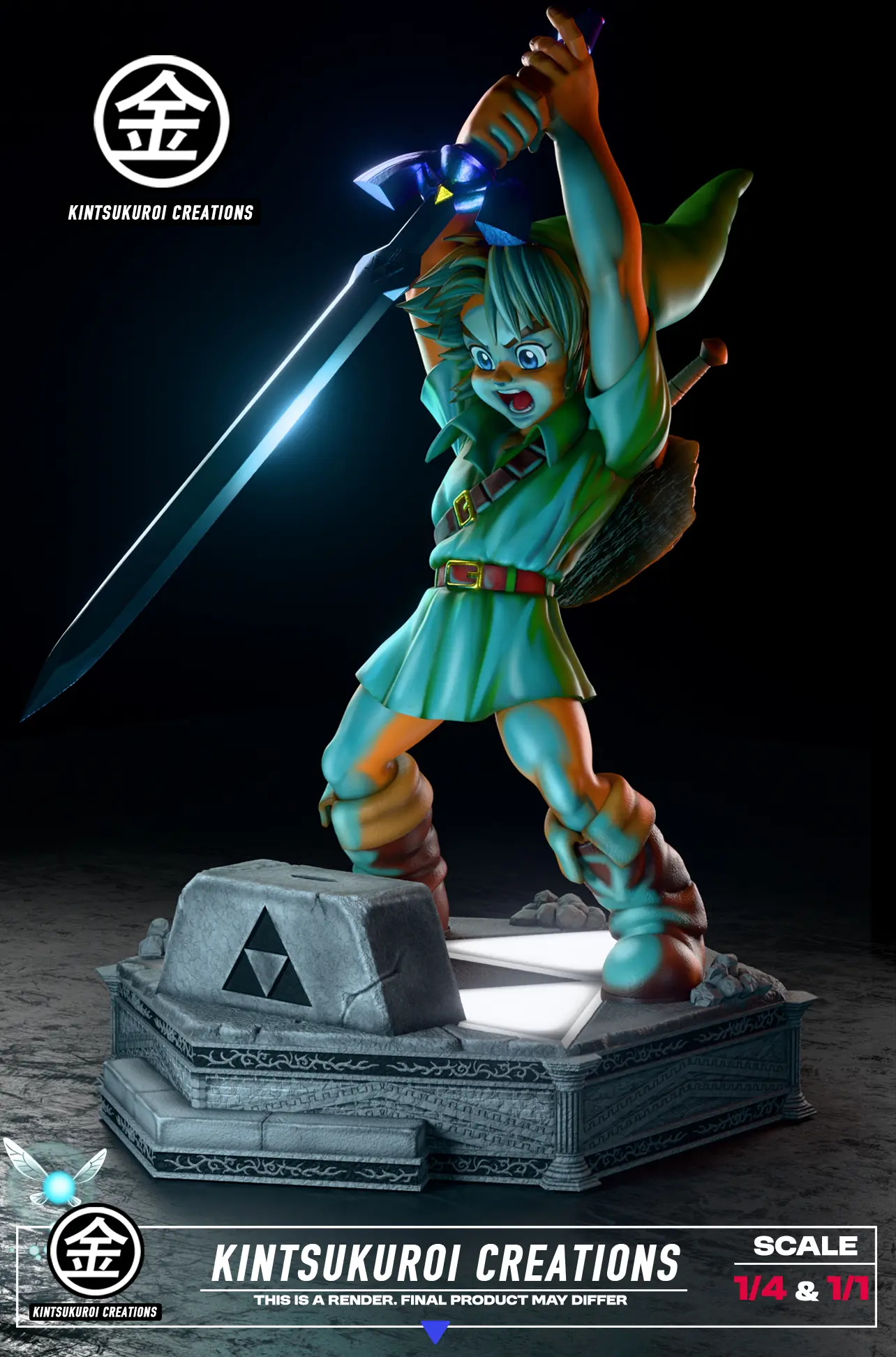 KINTSUKUROI CREATIONS Studio – The Legend of Zelda YOUNG LINK PULLING MASTER SWORD