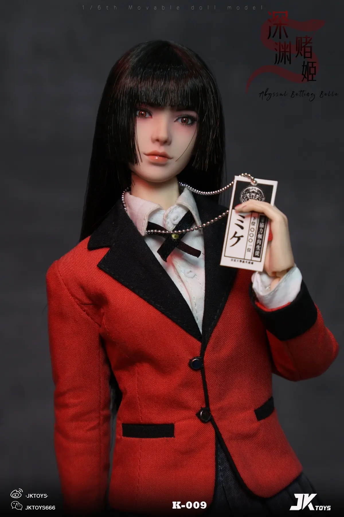 JKTOYS – Kakegurui 1/6 Abyssal Betting Belle Yumeko Movable Eye Hair Implant Head K-009