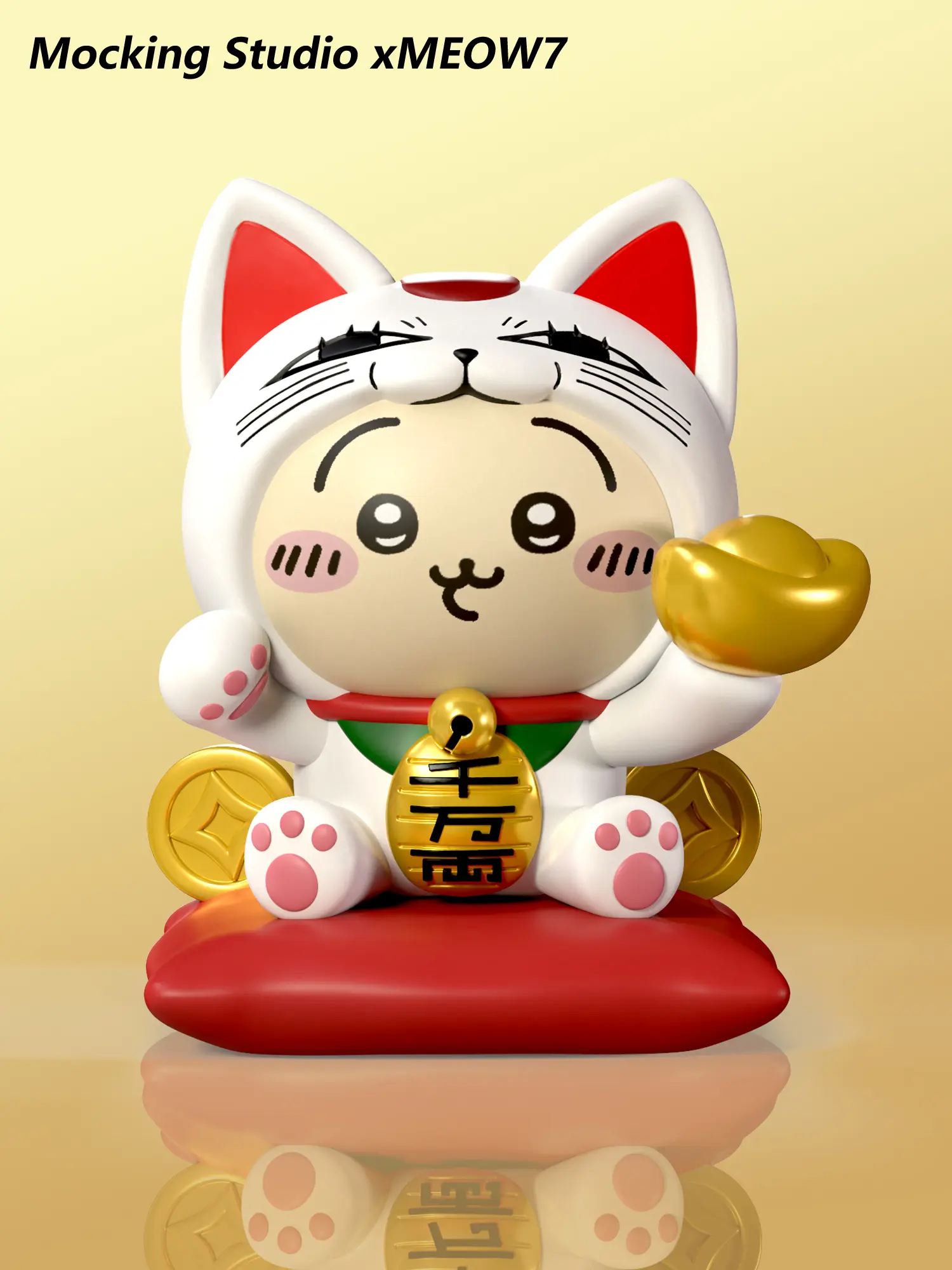 MOCKING Studio – chiikawa Usagi cos Turbo Granny Lucky Cat Figurine