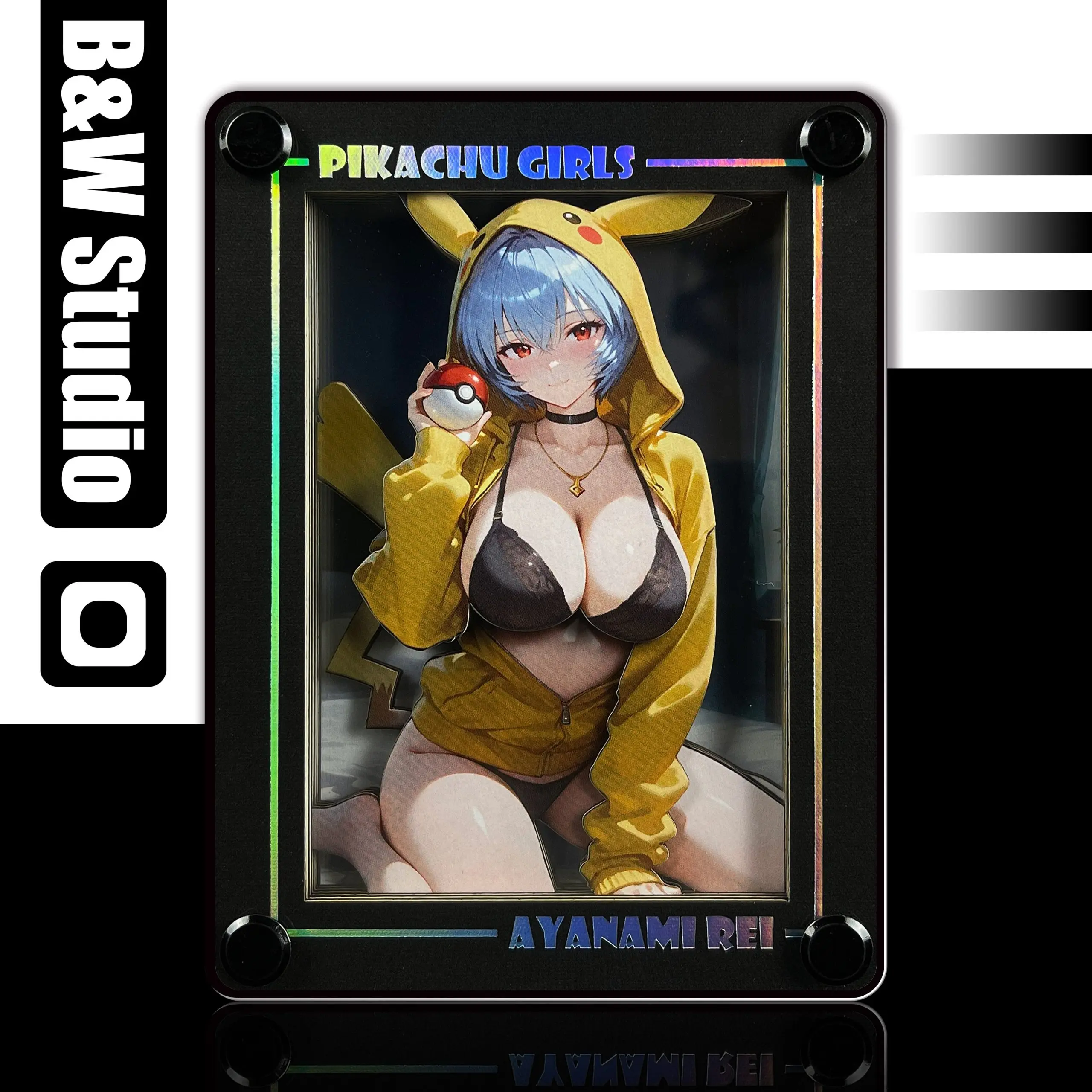 B&W Studio – EVA Pikachu Girl Series Desktop Decorative Card Tiles #8 Ayanami Rei