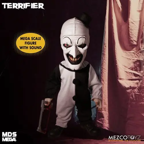 Mezco Studio – Terrifier: Art the Clown Doll & with Sound MDS Mega Scale 15-Inch Doll (Licensed)