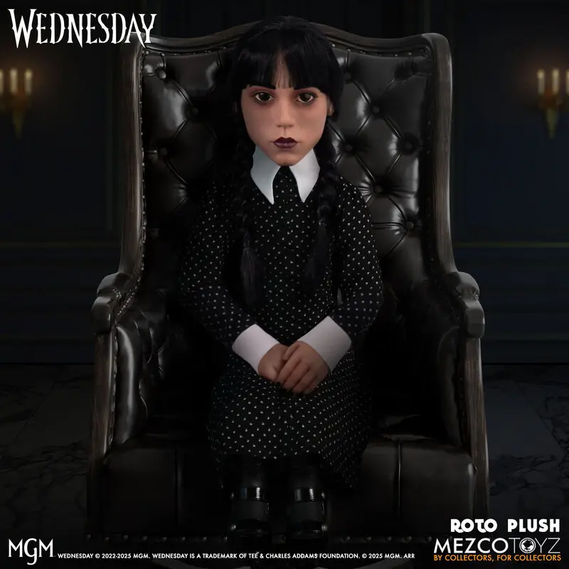 Mezco Studio – Roto Plush The Addams Family TV Series Wednesday Action Figure (Licensed)