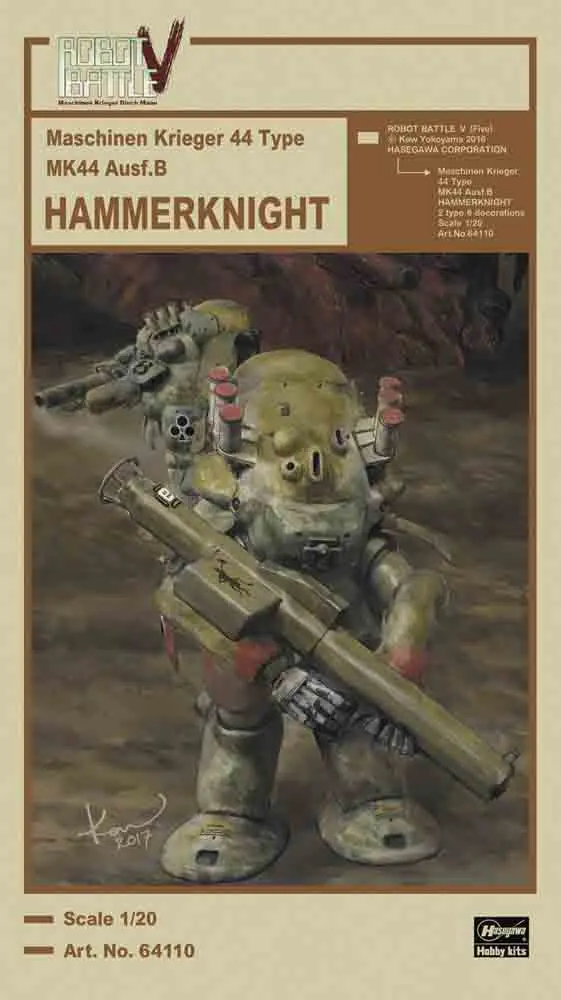 Hasegawa – 1/20 ROBOT BATTLE V(Five) Maschinen Krieger 44 Type MK44 Ausf.B HAMMERKNIGHT (Licensed)