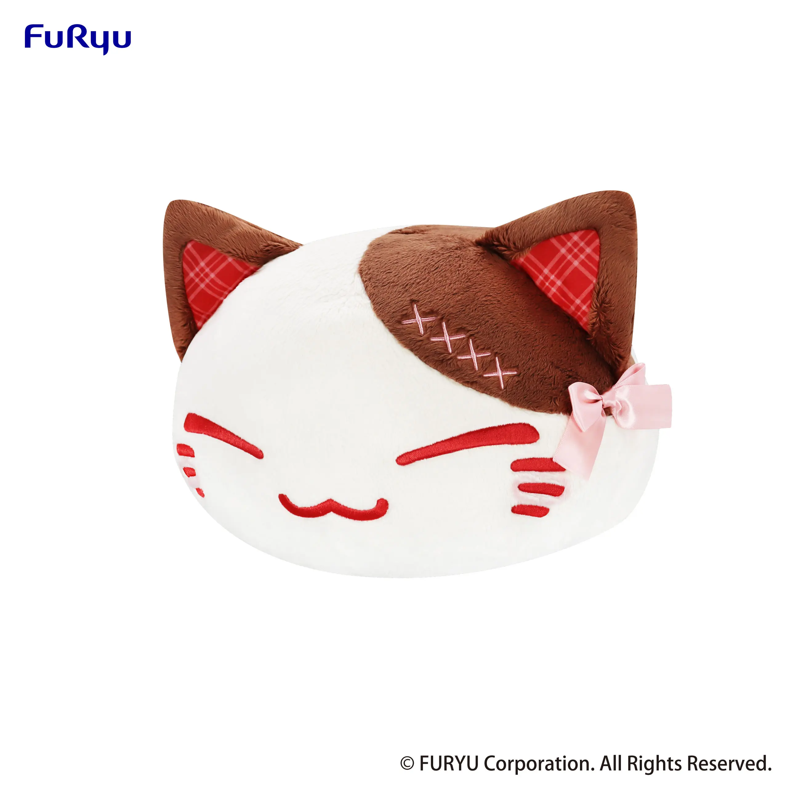FURYU – Nemuneko Cat Sweet Big Plush Toy Brown & Red (Licensed)