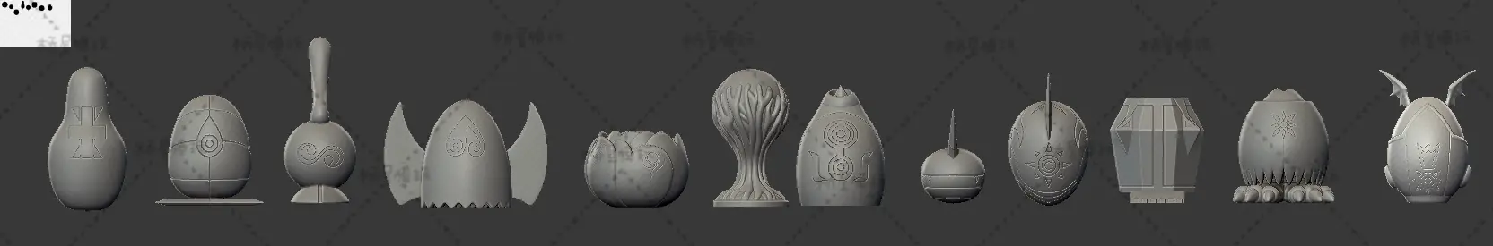 Qiao Wu Mo Wan Studio – Digimon 1:1 Digi-Egg Armor Set 12 pieces