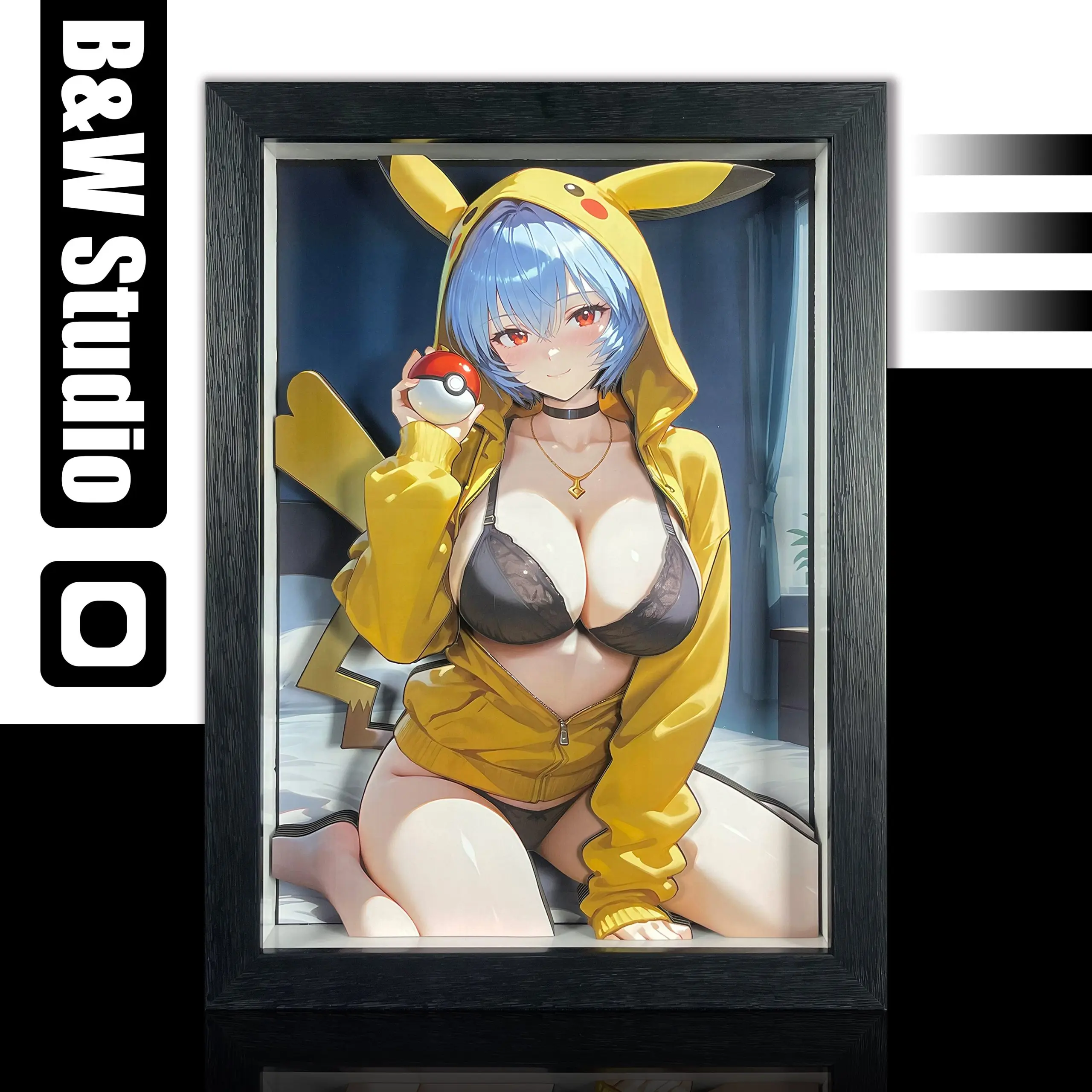 B&W Studio – Neon Genesis Evangelion Pikachu Girls Series Decorative Painting #8 Rei Ayanami 3D Decorative Painting Rei Ayanami