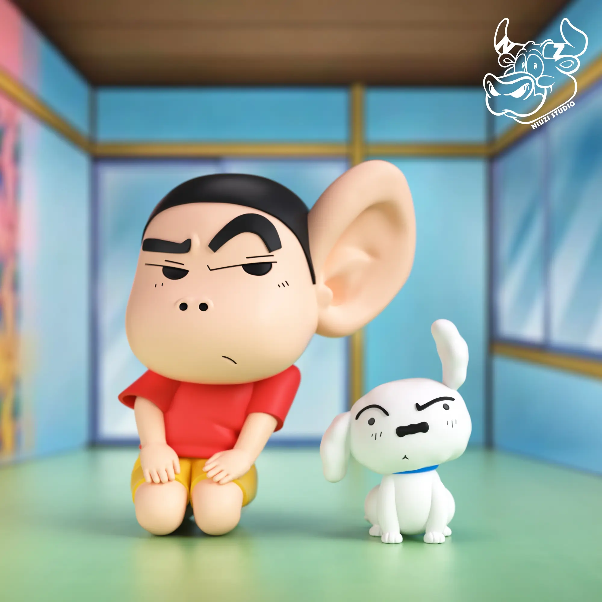 NIUZI Studio – Crayon Shin-chan Eavesdropping Shinnosuke & Shiro