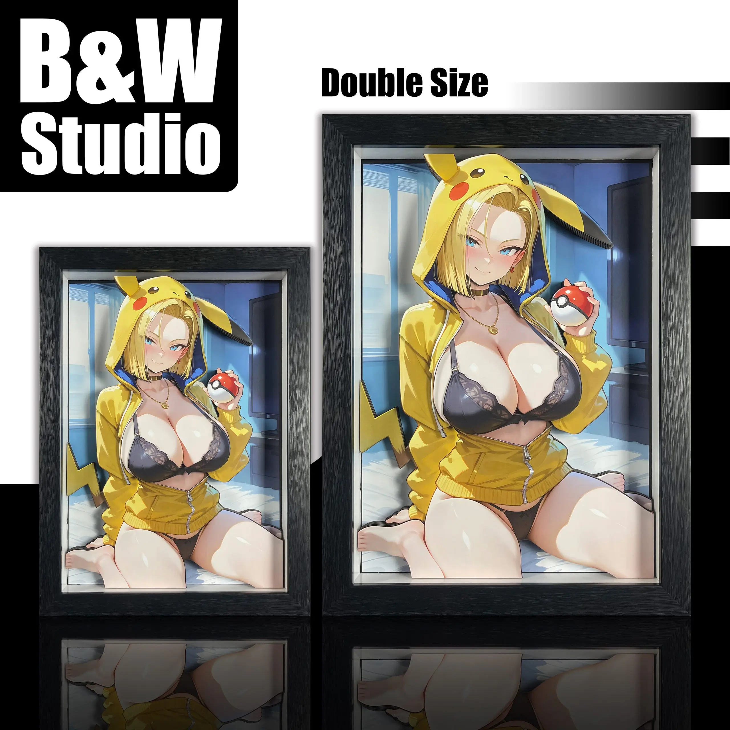 B&W Studio – Dragon Ball Pikachu Girls Series Decorative Painting #7 Android 18 3D Decorative Painting