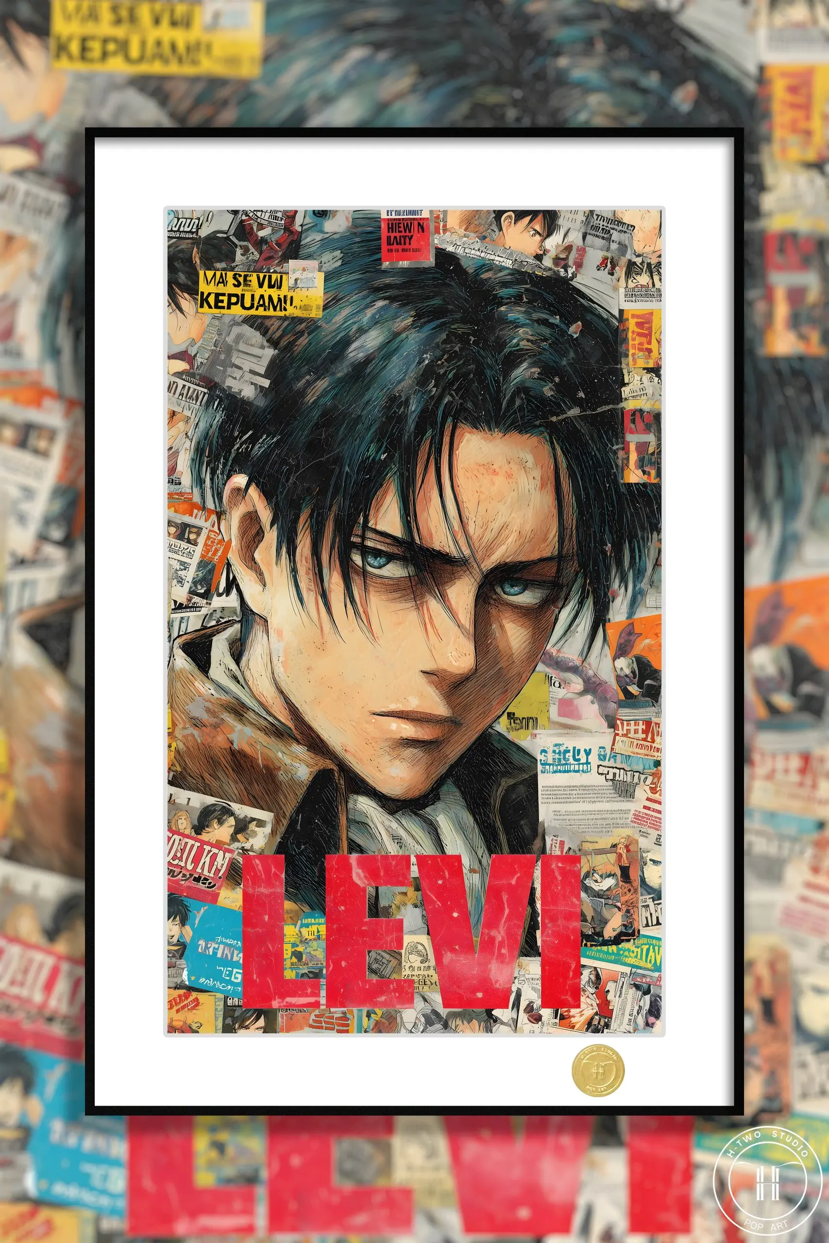 H-TWO Studio – Attack on Titan Levi Ackerman Anime Wall Art
