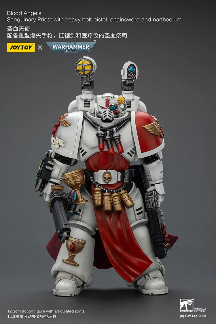 JOYTOY – Blood Angels Sanguinary Priest with heavy bolt pistol, chainsword and narthecium (Licensed)