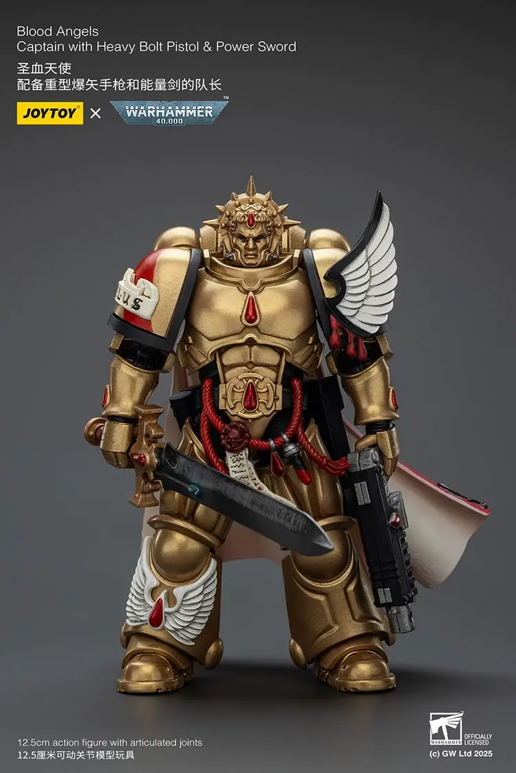JOYTOY – Blood Angels Captain with Heavy Bolt Pistol & Power Sword JT01772 (Licensed)