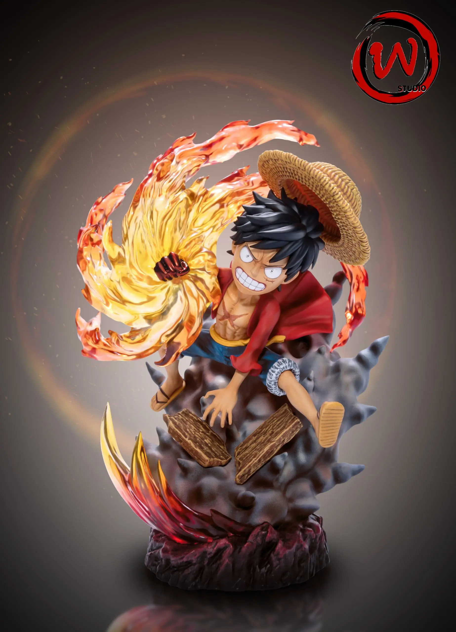 W Studio – One Piece Three Brothers Red Roc Luffy