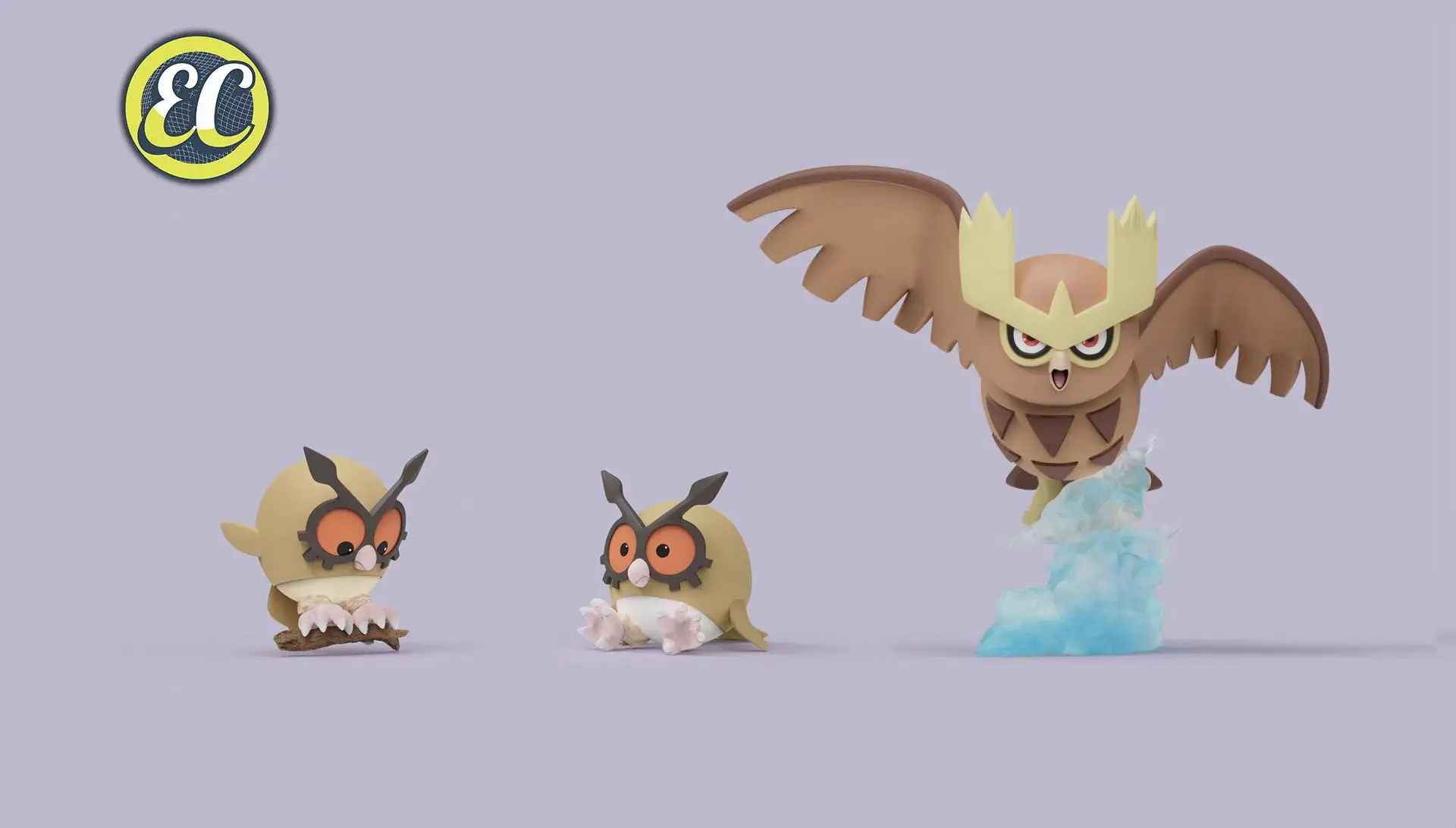 EC Studio – Pokémon Noctowl Evolution Set