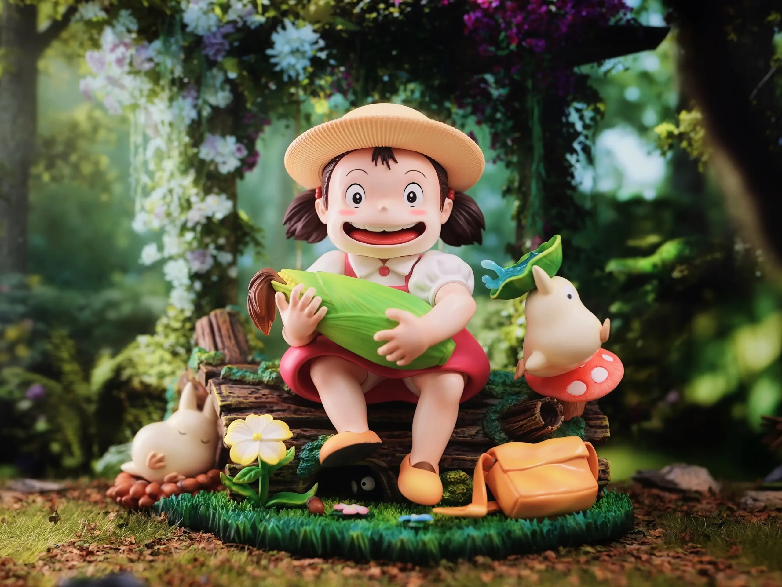 Long Miao Studio – My Neighbor Totoro Hayao Miyazaki’s Ecological Scene Mei Holding Corn