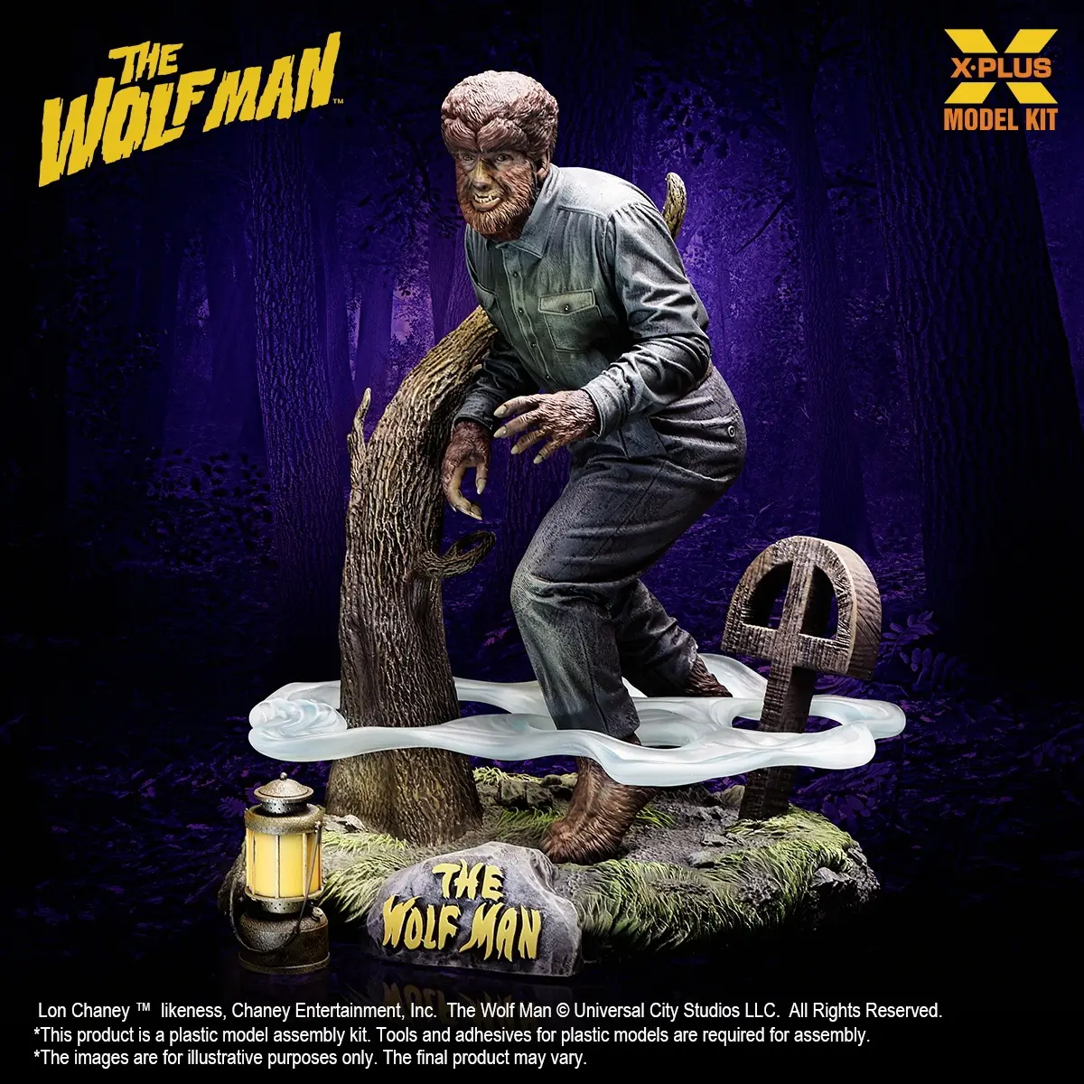 X-PLUS PLEX Studio – 1/8 Scale Lon Chaney Jr. as Wolf Man Plastic Model Kit 411-200150CP (Licensed)