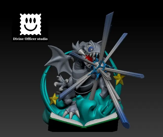 Divine Officer Studio – Yu-Gi-Oh! Cartoon Blue-Eyes White Dragon & Cartoon Dark Rabbit & Scythe Devil Bird