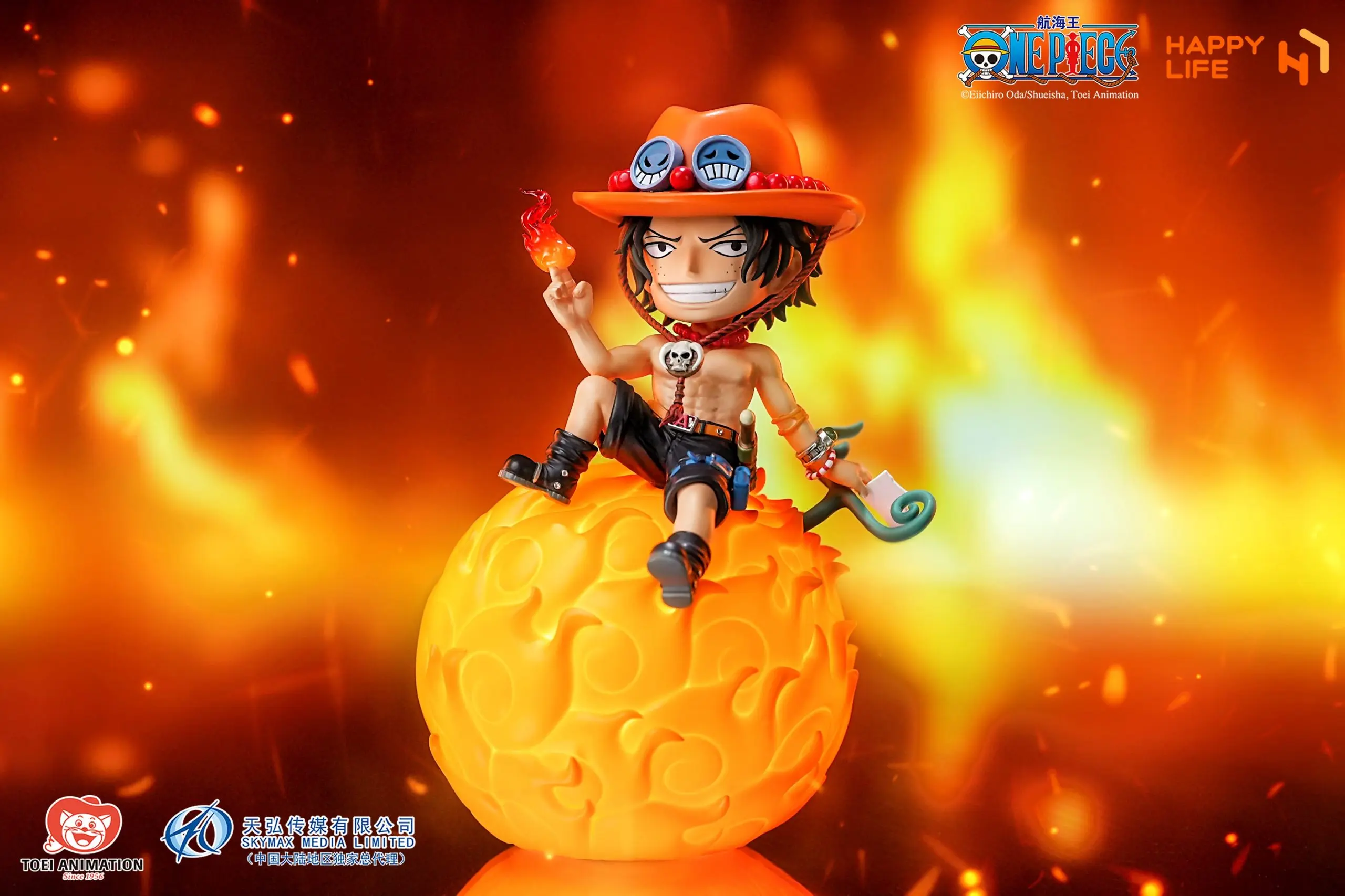 HAPPY LIFE Studio – One Piece Devil Fruit Series: Ace Voice-Activated Night Light (Licensed)