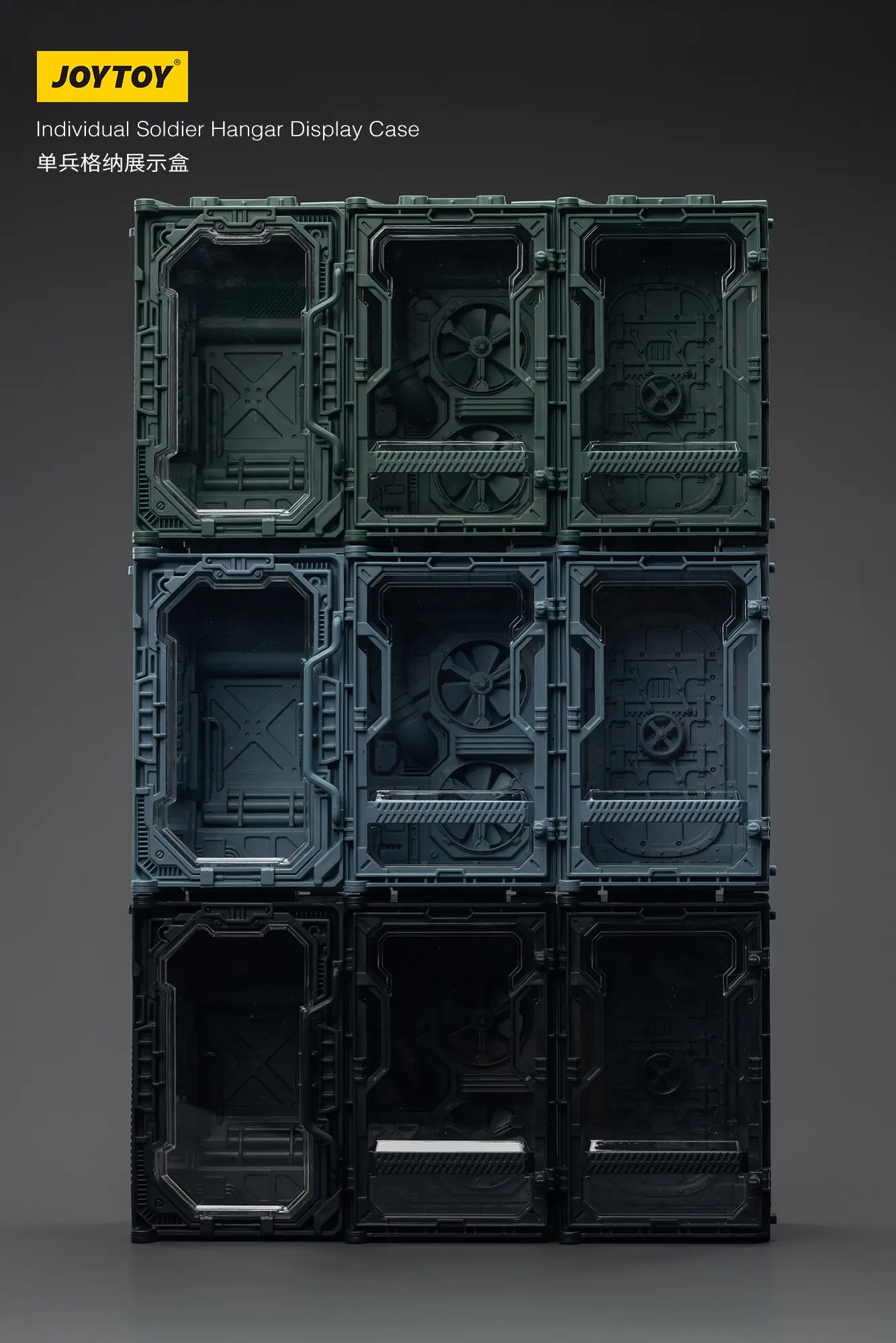 JOYTOY – Individual Soldier Hangar Display Case – Starhunt Green & Titanium Grey & Shadow Black A B C (Licensed)